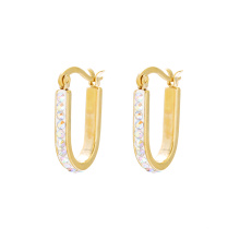 E-581 XP fashion simple gold design jewelry clip on earrings with Synthetic CZ